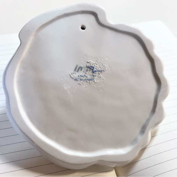 Vintage White Ceramic Peacock trinket dish accessories tray Signed imm - Picture 5 of 11